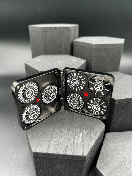Folding Wallet Spinner - Gunmetal and Red