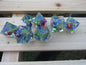 Blue and Red Floral Sharp Resin Dice