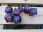 Red and Purple Eyeball Liquid Core Sharp Resin Dice