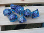 Blue and Purple Eyeball Liquid Core Sharp Resin Dice