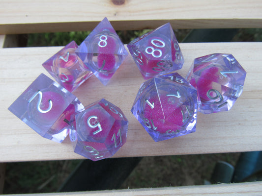 Pink Liquid Core Sharp Resin Dice