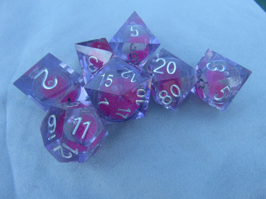 Pink Liquid Core Sharp Resin Dice