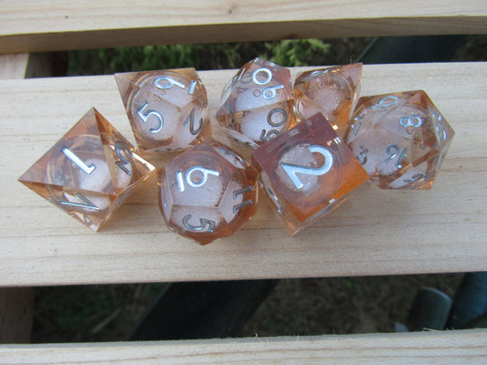 Pale Orange Liquid Core Sharp Resin Dice