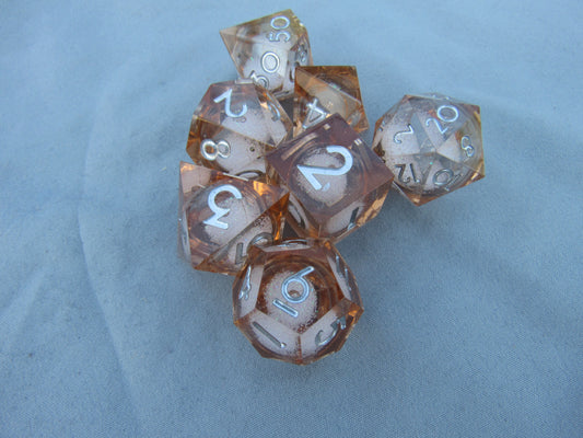 Pale Orange Liquid Core Sharp Resin Dice