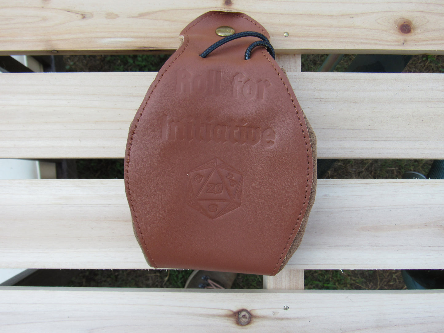 Roll for Initiative - Brown Leather Bag