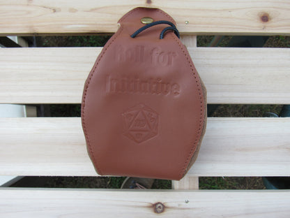 Roll for Initiative - Brown Leather Bag