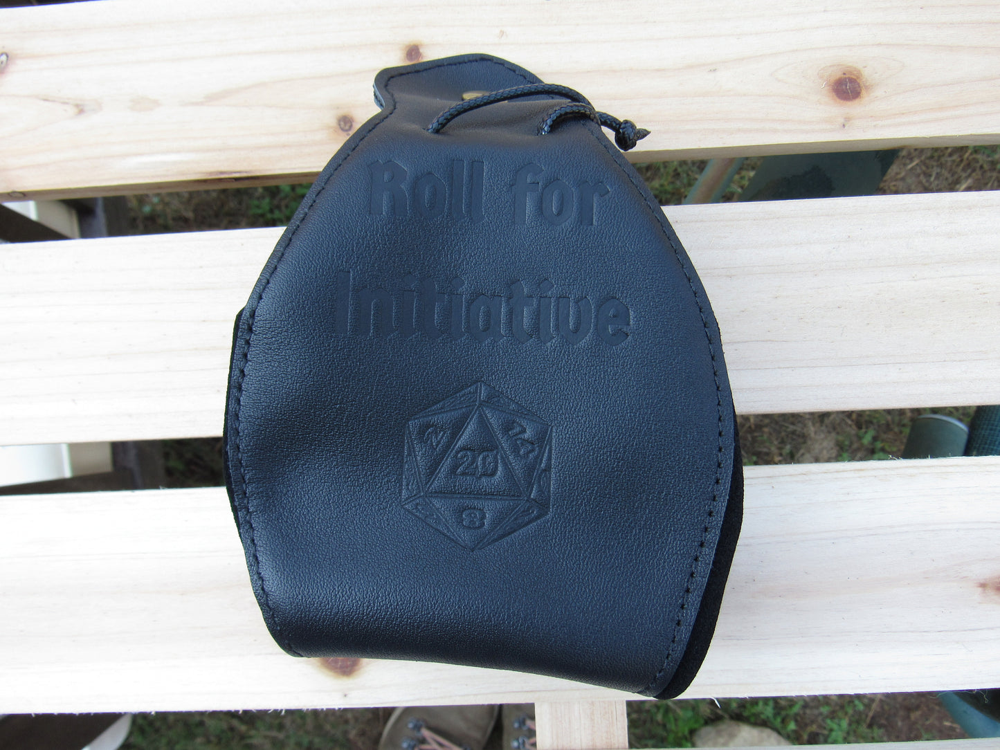 Roll for Initiative - Black Leather Bag