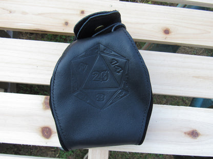 D20 - Black Leather Bag