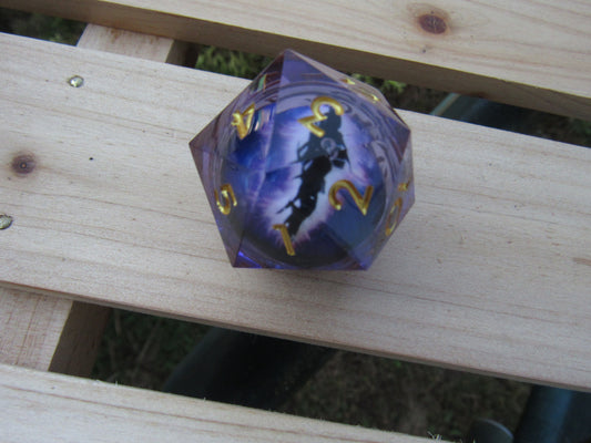 Purple Dragon Eye Liquid Core Large Spindown D20