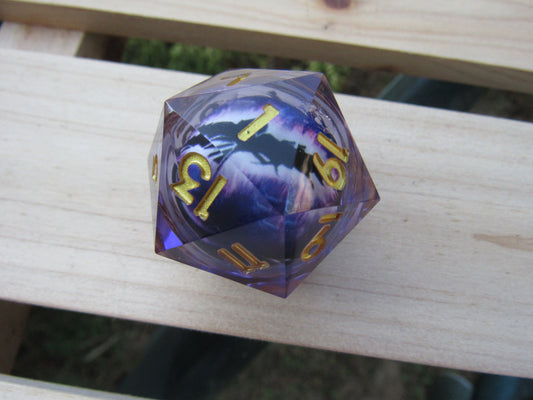 Purple Dragon Eye Liquid Core Large D20