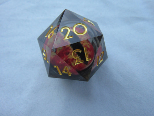 Red Dragon Eye Liquid Core Large Spindown D20