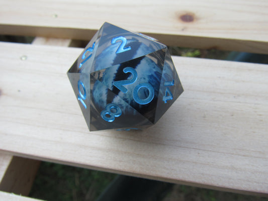 Blue Dragon Eye Liquid Core Large D20