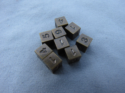 Antique Brass 100 pack of D6's