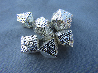 Silver Mini Dragon Scale Dice