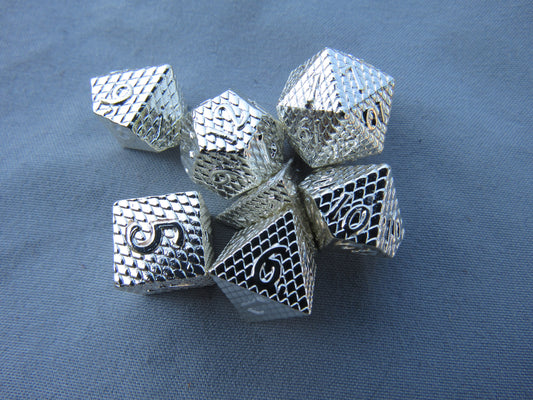 Silver Mini Dragon Scale Dice