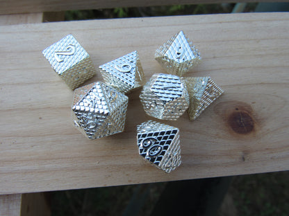Silver Mini Dragon Scale Dice