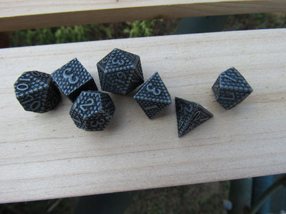 Antique Silver Mini Dragon Scale Dice