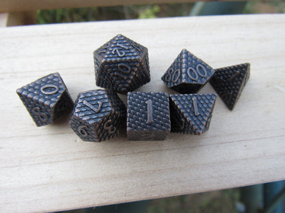 Antique Copper Mini Dragon Scale Dice