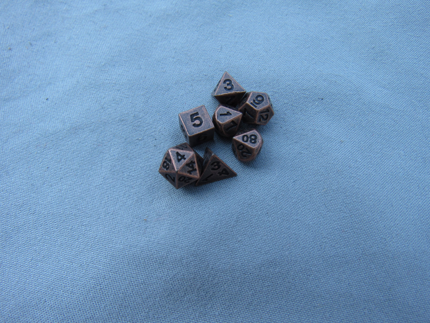 Tiny Antique Copper Dice