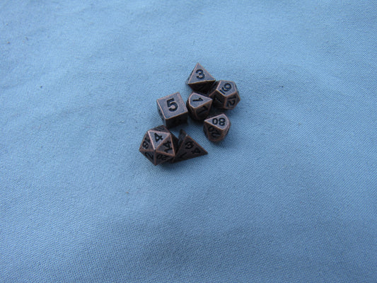Tiny Antique Copper Dice