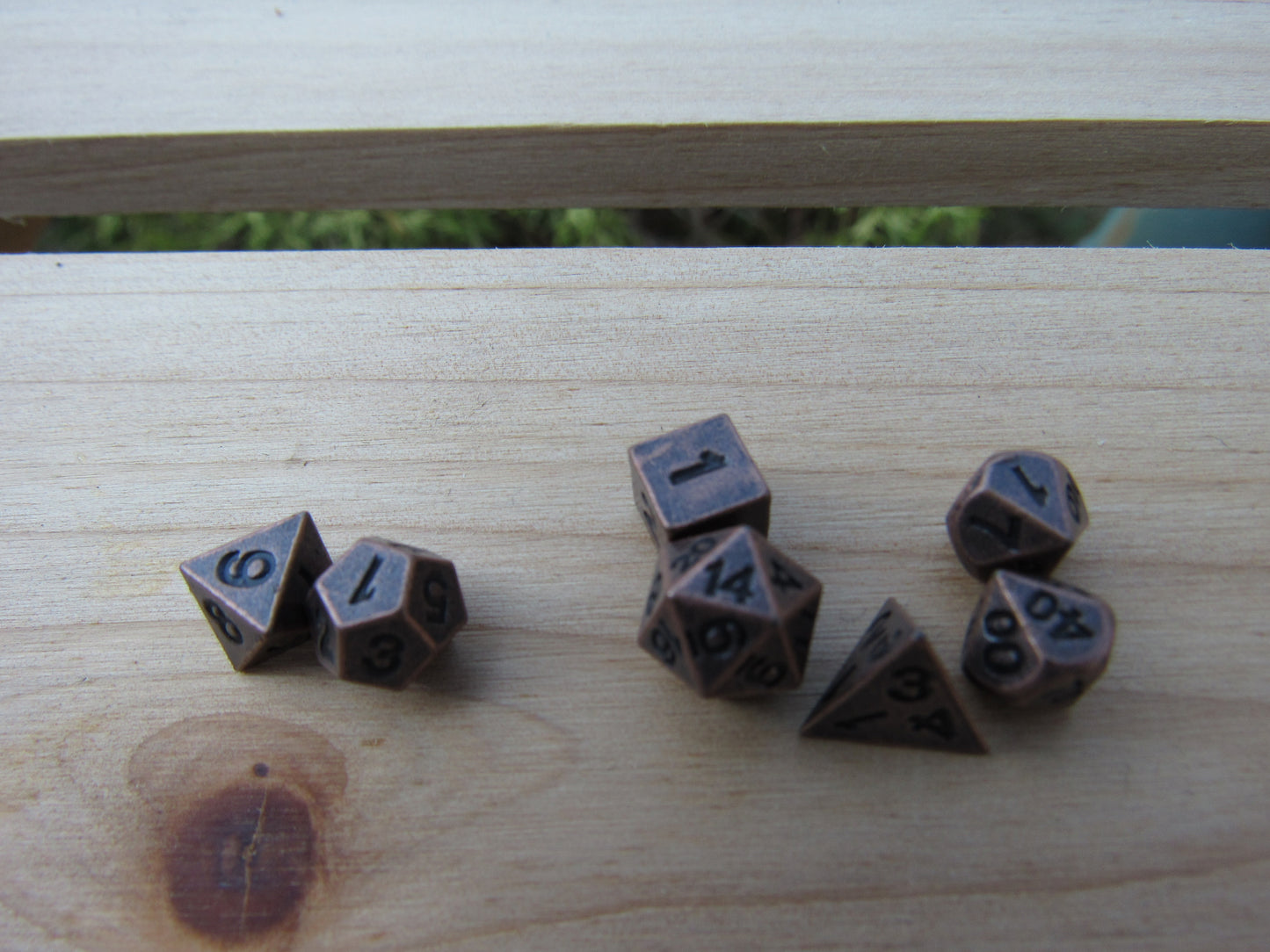 Tiny Antique Copper Dice