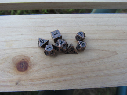 Tiny Antique Copper Dice