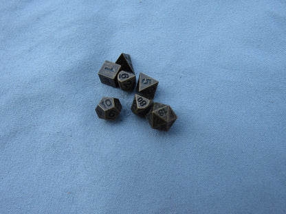 Tiny Antique Brass Dice