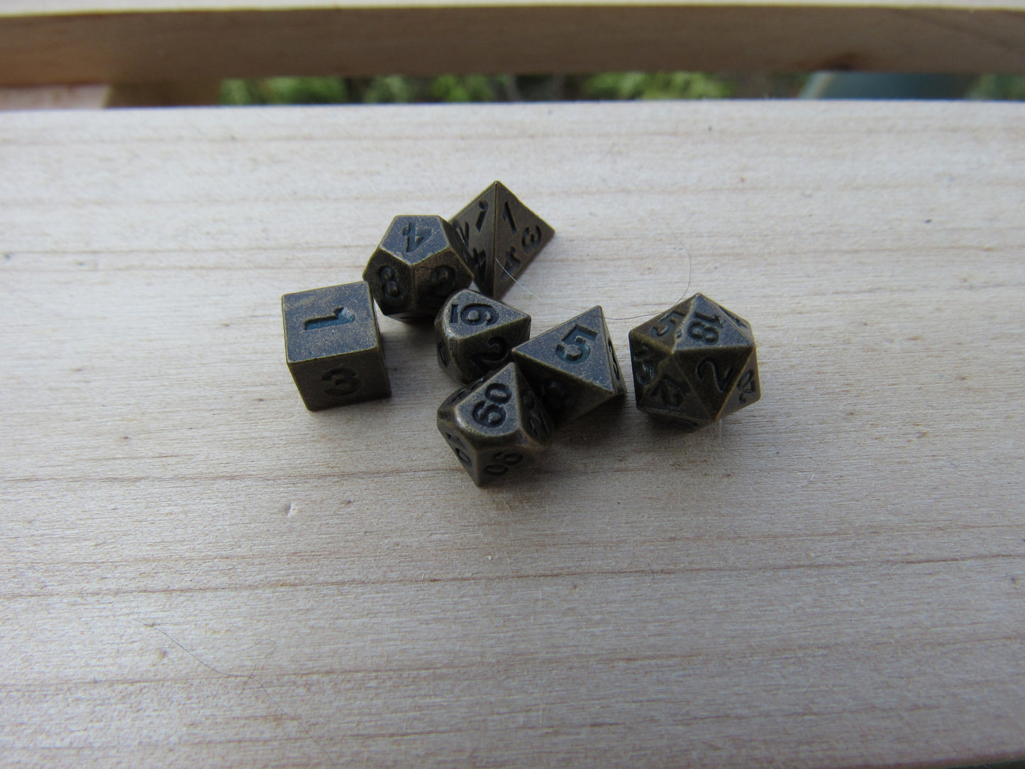 Tiny Antique Brass Dice