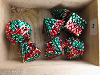Red and Green Dragon Scale Dice