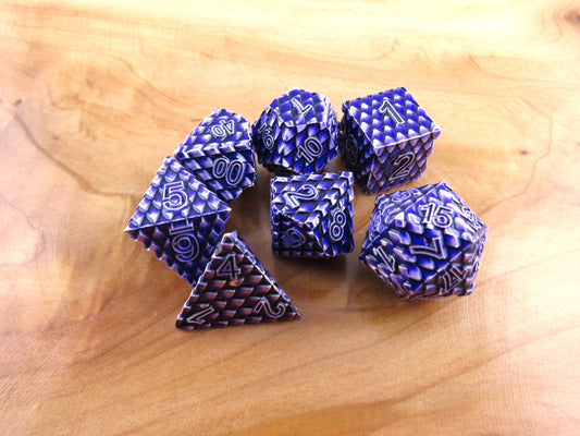Purple and Silver Dragon Scale Dice