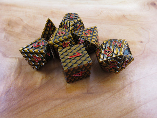 Bronze and Red Dragon Scale Dice