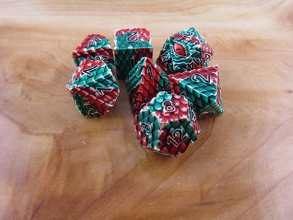 Red and Green Dragon Scale Dice