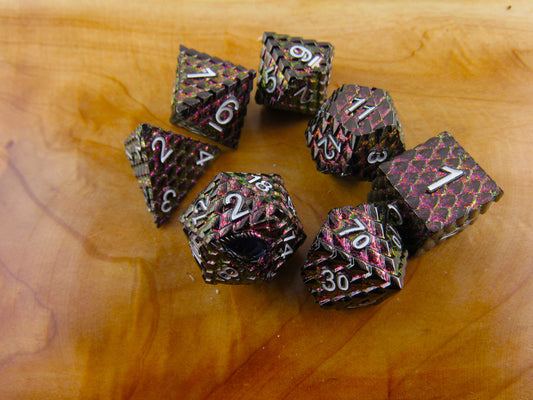 Purple Glitter Dragon Scale Dice