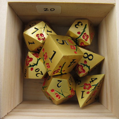 Gold and Red Plum Blossom Dice