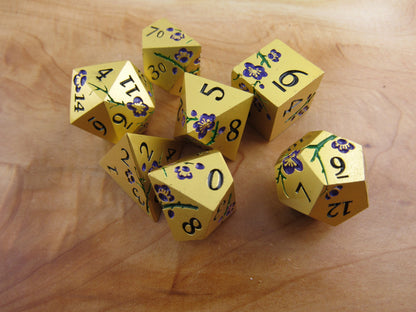Gold and Purple Plum Blossom Dice