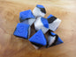 Blue, White, and Black Silicone Dice