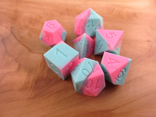 Pink and Blue Silicone Dice