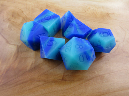 Glow Blue Silicone Dice