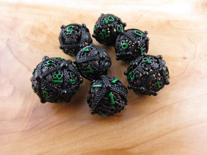 Black and Green Hollow Spherical Dice