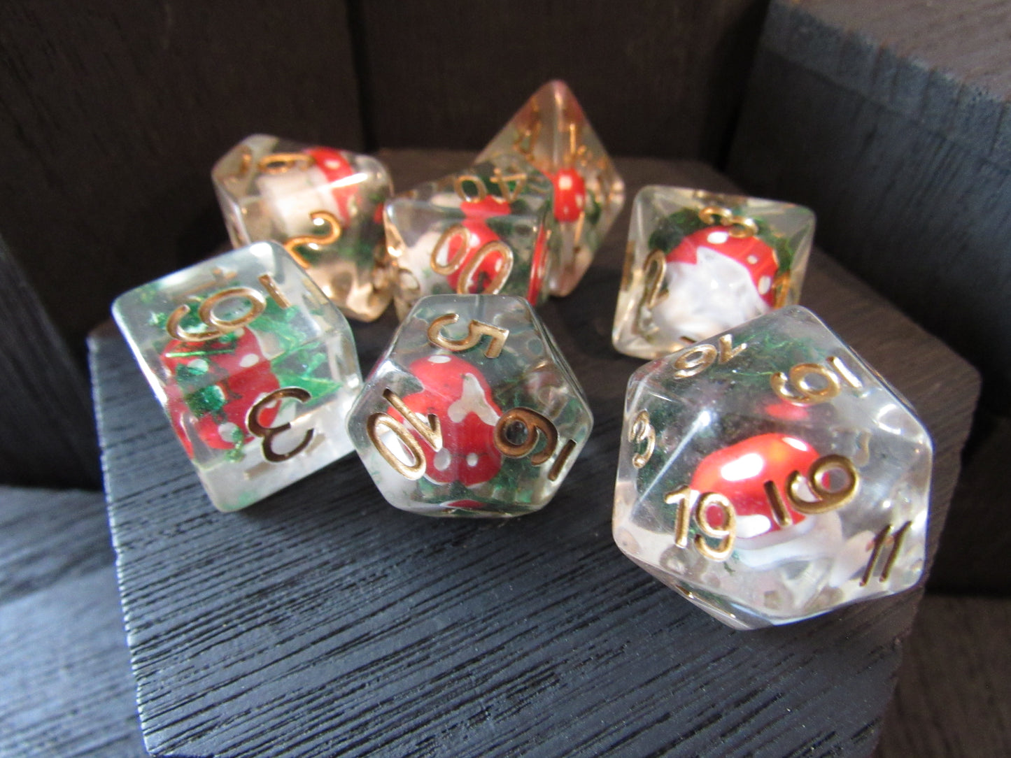 Red Mushroom Dice Set