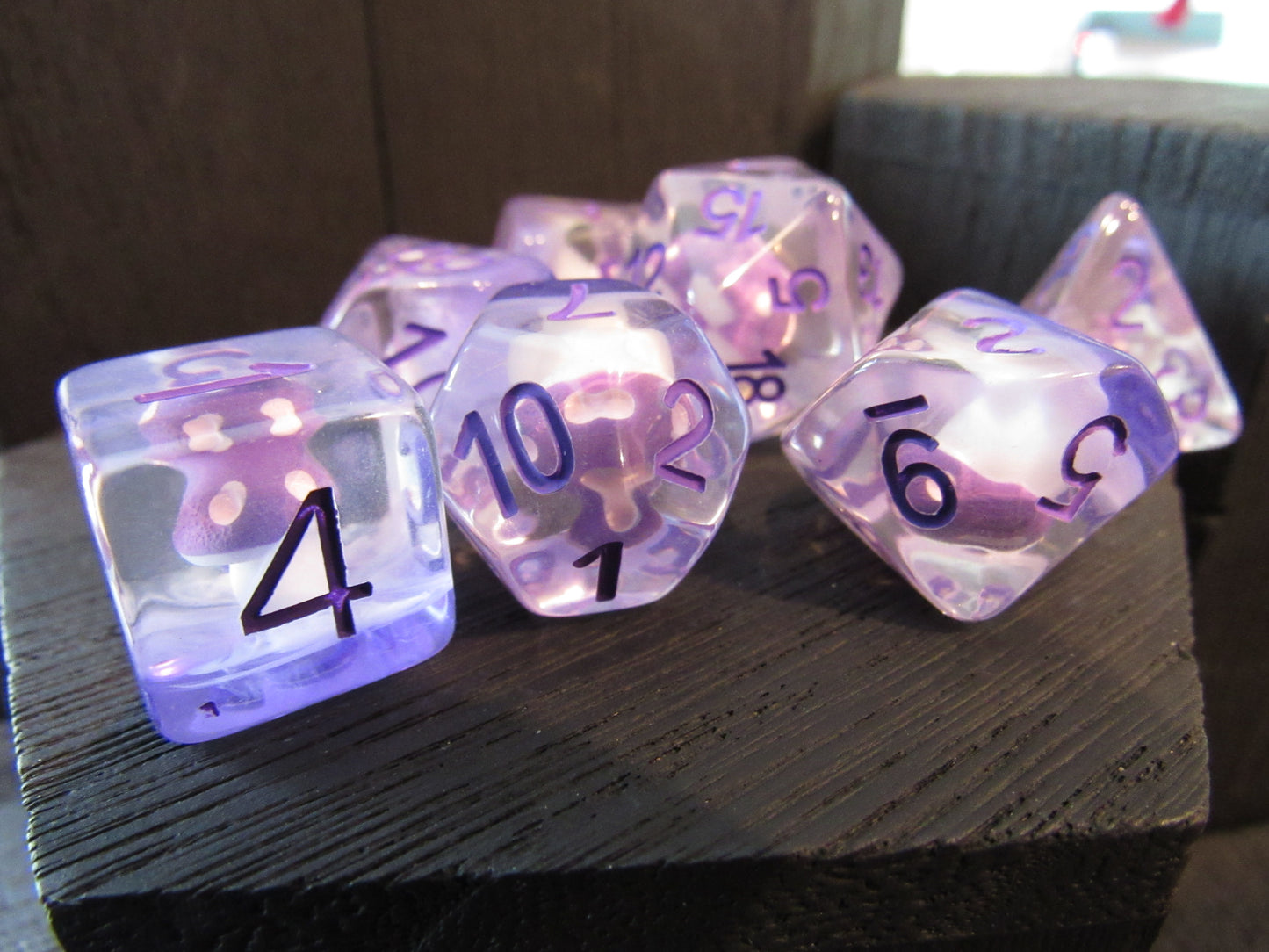 Purple Mushroom Dice Set