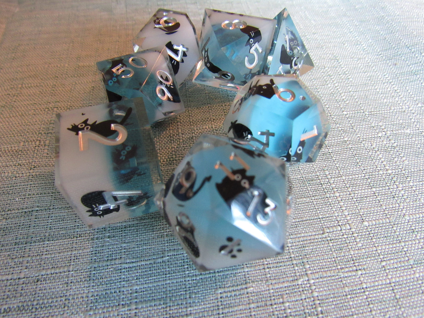 Cat Sharp Resin Dice Set