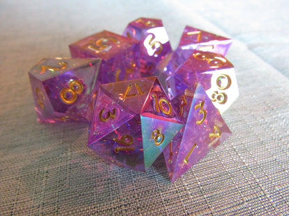 Iridescent Plated Sharp Resin Dice Set