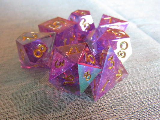 Iridescent Plated Sharp Resin Dice Set