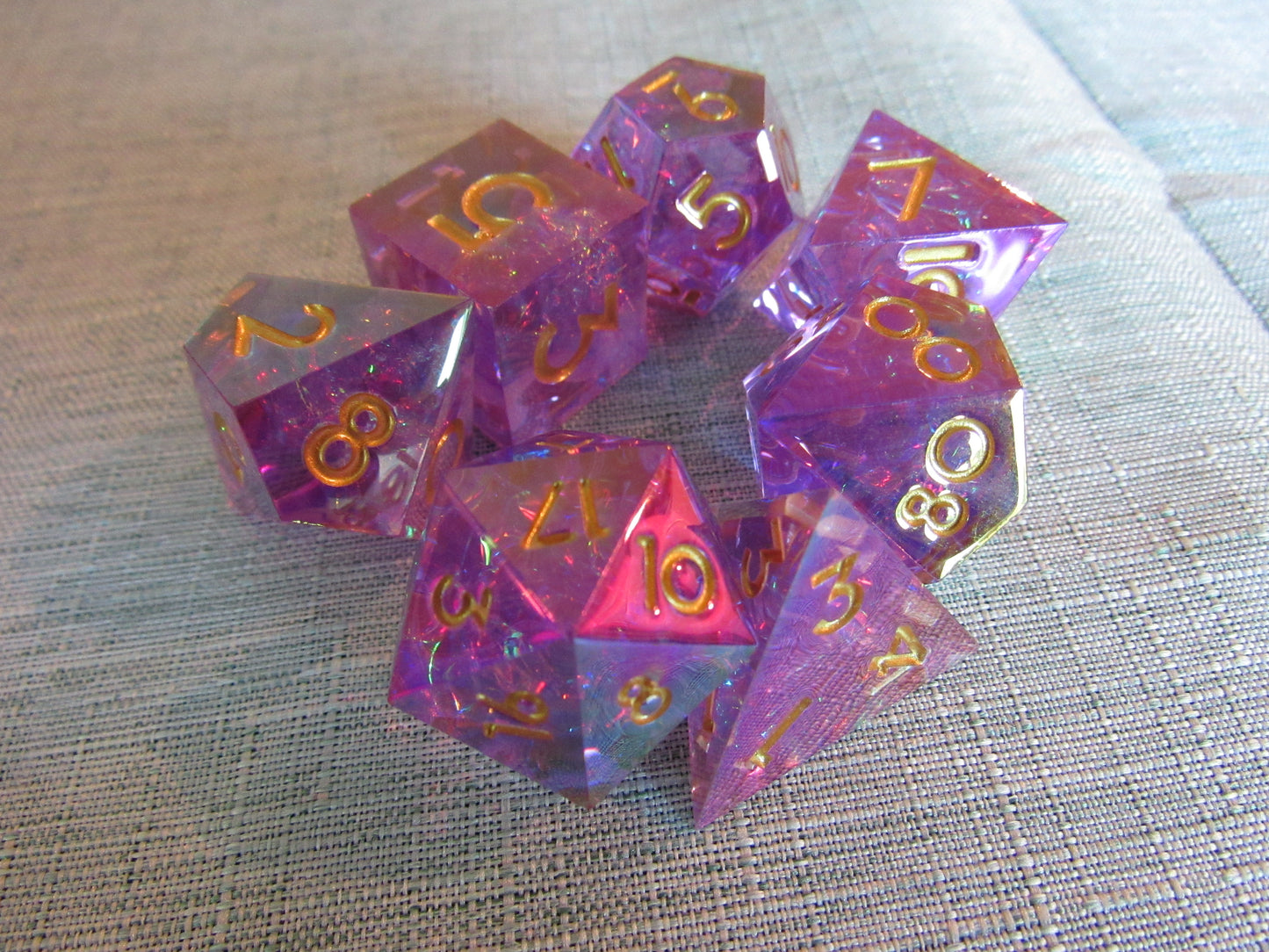 Iridescent Plated Sharp Resin Dice Set
