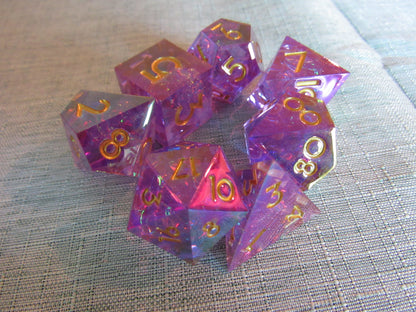 Iridescent Plated Sharp Resin Dice Set