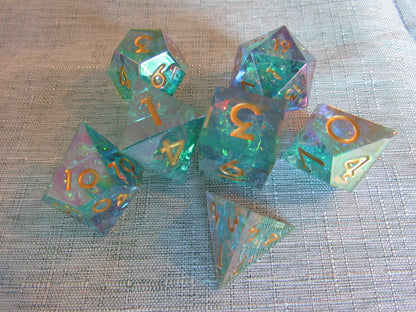Iridescent Plated Sharp Resin Dice Set