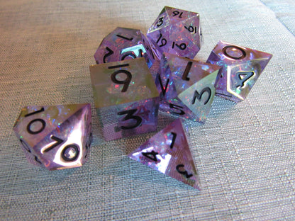 Iridescent Plated Sharp Resin Dice Set