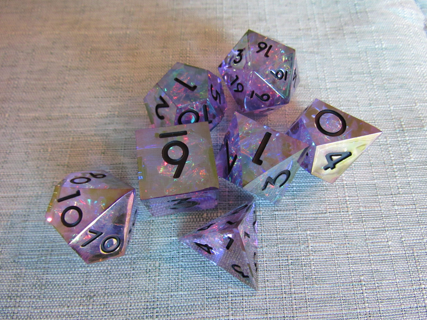 Iridescent Plated Sharp Resin Dice Set
