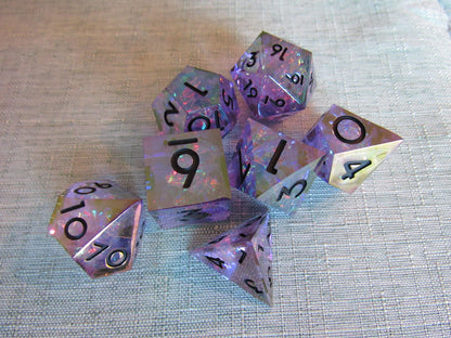 Iridescent Plated Sharp Resin Dice Set